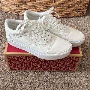 Vans Classic White Lace-Up Sneakers platform